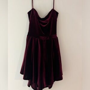 Burgundy Velvet Romper
